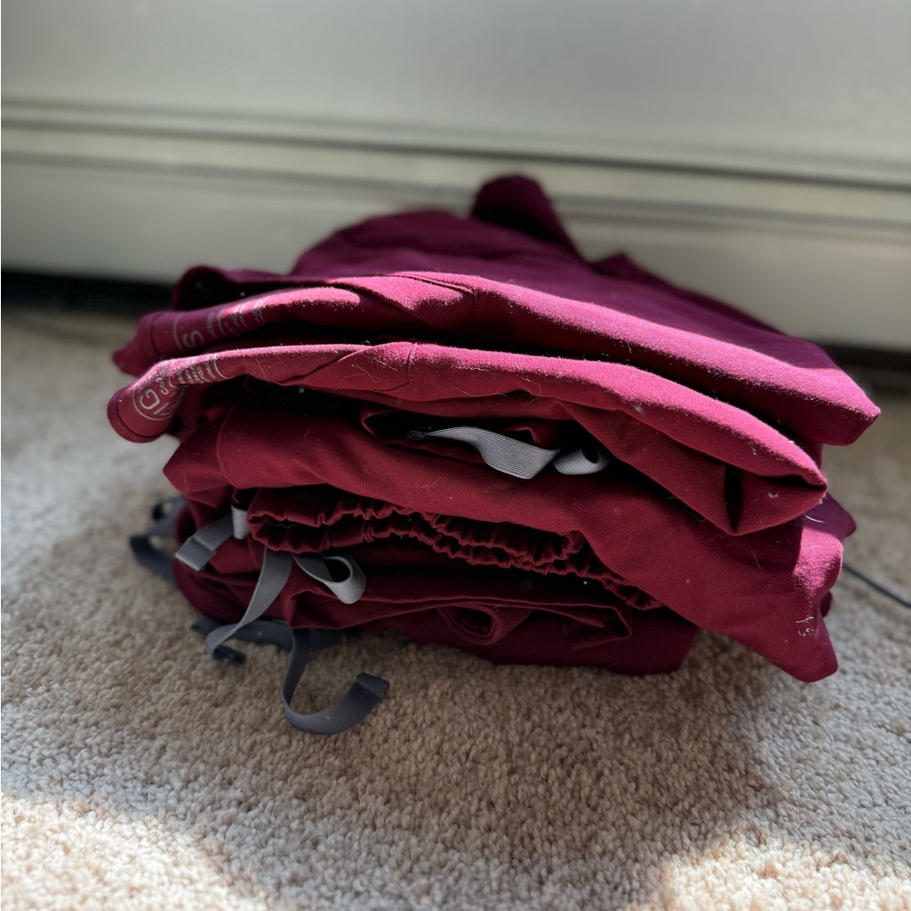 Set of Maroon Fig Scrubs
